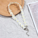 Korea Boho Flower Charms Chian Necklace Choker for Women Girl Harajuku Collars Cute Daisy Fabric Lace Jewelry