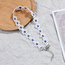 Korea Boho Flower Charms Chian Necklace Choker for Women Girl Harajuku Collars Cute Daisy Fabric Lace Jewelry