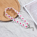 Korea Boho Flower Charms Chian Necklace Choker for Women Girl Harajuku Collars Cute Daisy Fabric Lace Jewelry
