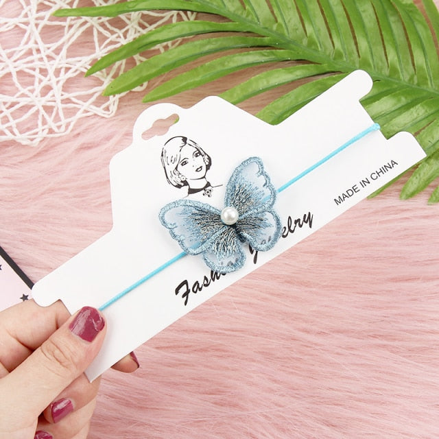 Korea Boho Flower Charms Chian Necklace Choker for Women Girl Harajuku Collars Cute Daisy Fabric Lace Jewelry