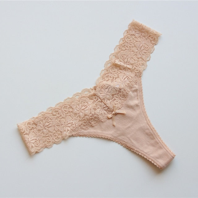 Voplidia Women's Panties Underwear Women Plus Size Sexy Lace Lingerie Panty Thongs G String Tanga T-back Seamless Female PM052