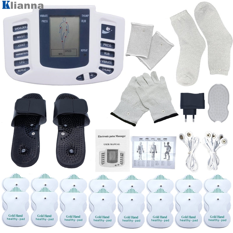 Electric Tens Muscle Stimulator Digital Muscle Therapy Full Body Massage Relax 16pads Pulse Ems Acupuncture Health Care Machine