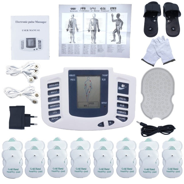 Electric Tens Muscle Stimulator Digital Muscle Therapy Full Body Massage Relax 16pads Pulse Ems Acupuncture Health Care Machine