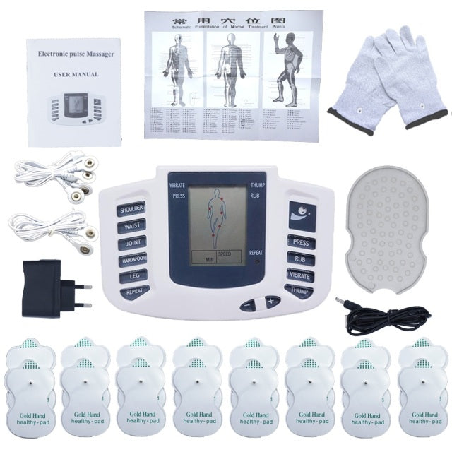 Electric Tens Muscle Stimulator Digital Muscle Therapy Full Body Massage Relax 16pads Pulse Ems Acupuncture Health Care Machine