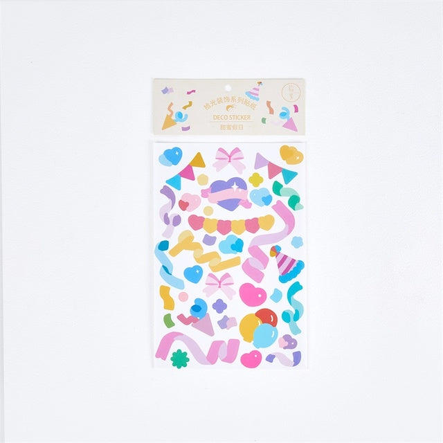 Mohamm 1PC Glossy Ribon Series Stickers Decoration Scrapbooking Paper Creative Stationary School Supplie