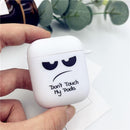 Silicone Case for Apple Airpods 1 2 Cases Cover Slogan Simple Text Dont touch airpods Earphone Cover for Airpods Pro capa Bags