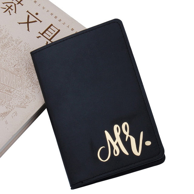 Zoukane Mr Mrs Lover Couple Passport Cover Embroidery Letter Women Men Travel Wedding Passport Cover Holder Travel Case CH26