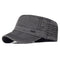 Washed Cotton Military Caps Men Cadet Army Cap Unique Design Vintage Flat Top Hat