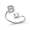 1PC Shining Rhinestone Mosaic 26 Letters Initial Ring New Fashion Opening Cuff Ring For Women Charm Jewelry Gift