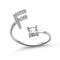 1PC Shining Rhinestone Mosaic 26 Letters Initial Ring New Fashion Opening Cuff Ring For Women Charm Jewelry Gift