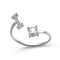 1PC Shining Rhinestone Mosaic 26 Letters Initial Ring New Fashion Opening Cuff Ring For Women Charm Jewelry Gift
