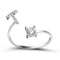 1PC Shining Rhinestone Mosaic 26 Letters Initial Ring New Fashion Opening Cuff Ring For Women Charm Jewelry Gift