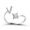 1PC Shining Rhinestone Mosaic 26 Letters Initial Ring New Fashion Opening Cuff Ring For Women Charm Jewelry Gift
