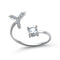 1PC Shining Rhinestone Mosaic 26 Letters Initial Ring New Fashion Opening Cuff Ring For Women Charm Jewelry Gift