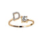 1PC Shining Rhinestone Mosaic 26 Letters Initial Ring New Fashion Opening Cuff Ring For Women Charm Jewelry Gift