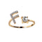 1PC Shining Rhinestone Mosaic 26 Letters Initial Ring New Fashion Opening Cuff Ring For Women Charm Jewelry Gift