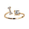 1PC Shining Rhinestone Mosaic 26 Letters Initial Ring New Fashion Opening Cuff Ring For Women Charm Jewelry Gift