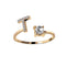 1PC Shining Rhinestone Mosaic 26 Letters Initial Ring New Fashion Opening Cuff Ring For Women Charm Jewelry Gift