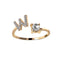 1PC Shining Rhinestone Mosaic 26 Letters Initial Ring New Fashion Opening Cuff Ring For Women Charm Jewelry Gift
