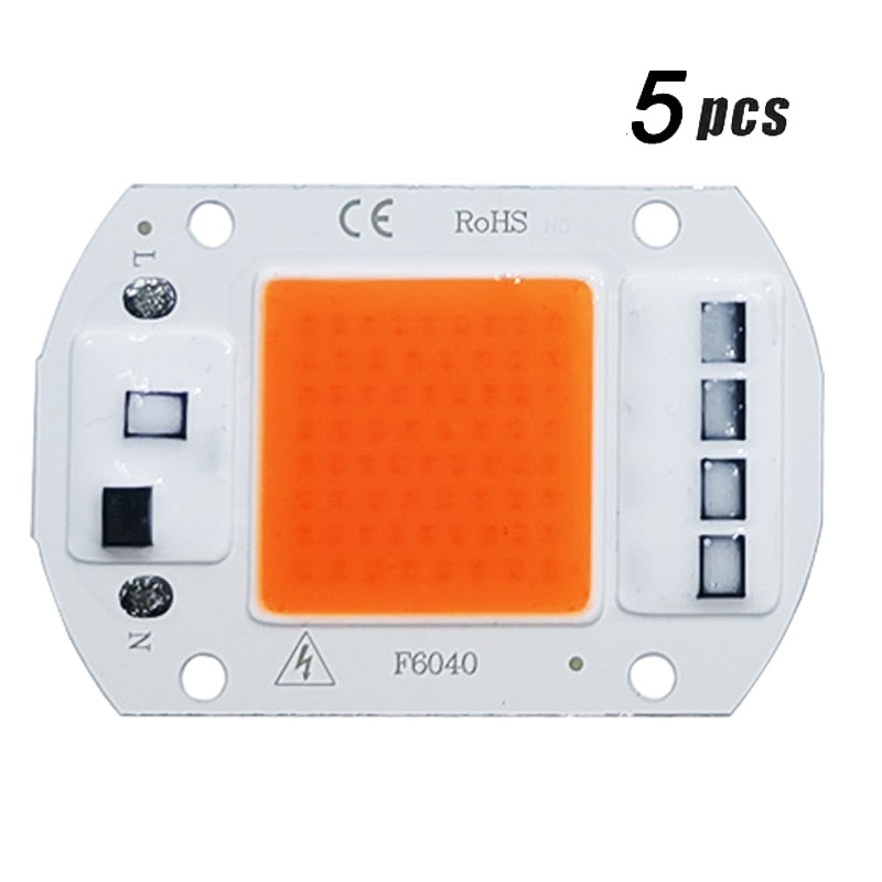 5pcs LED Grow COB Chip Phyto Lamp Full Spectrum AC220V 10W 20W 30W 50W For Indoor Plant Seedling Grow and Flower Growth Lighting