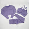 Seamless Yoga Set Women Workout Sportswear Gym Clothing Fitness Long Sleeve Crop Top High Waist Leggings+ Bra Sports Suits