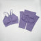 Seamless Yoga Set Women Workout Sportswear Gym Clothing Fitness Long Sleeve Crop Top High Waist Leggings+ Bra Sports Suits