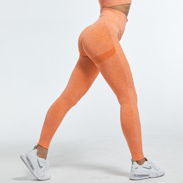 NORMOV Seamless Women Leggings Fitness High Waist Push Up Peach Polyester Leggings Workout Jeggings Casual Leggigns Female