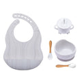 5 Pcs set Silicone Bowl Bibs cup Sets Baby BPA Free Waterproof Spoon NonSlip Feedings Silicone Bowl Tableware Baby Products