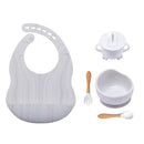 5 Pcs set Silicone Bowl Bibs cup Sets Baby BPA Free Waterproof Spoon NonSlip Feedings Silicone Bowl Tableware Baby Products