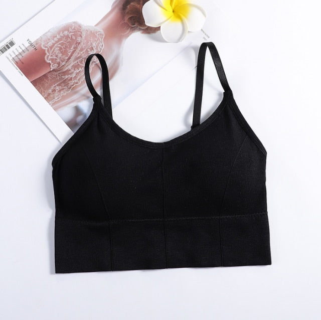 Women Sexy Crop Tops Bra Tube Top Female Streetwear Sleeveless Seamless Sports Bra Crop Camis Top Tee Bandeau Top Basic Tank