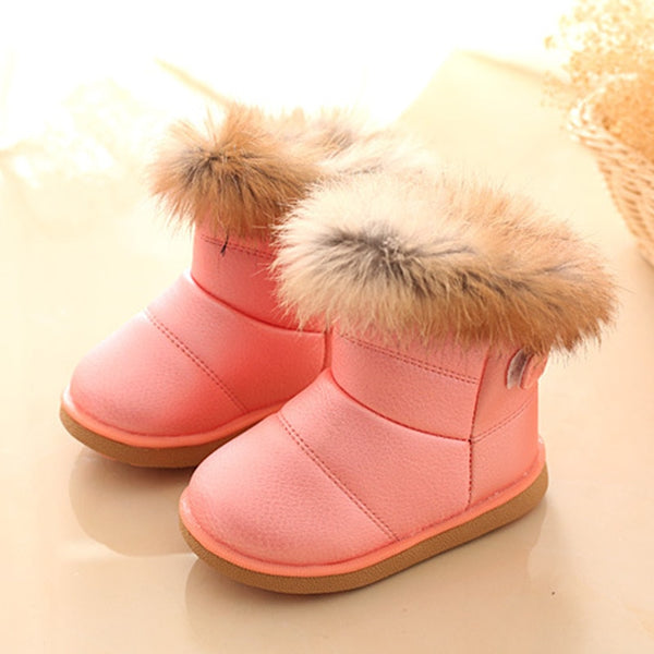COZULMA Children Warm Boots Boys Girls Winter Snow Boots with Fur 1-6 Years Kids Snow Boots Children Soft Bottom Shoes