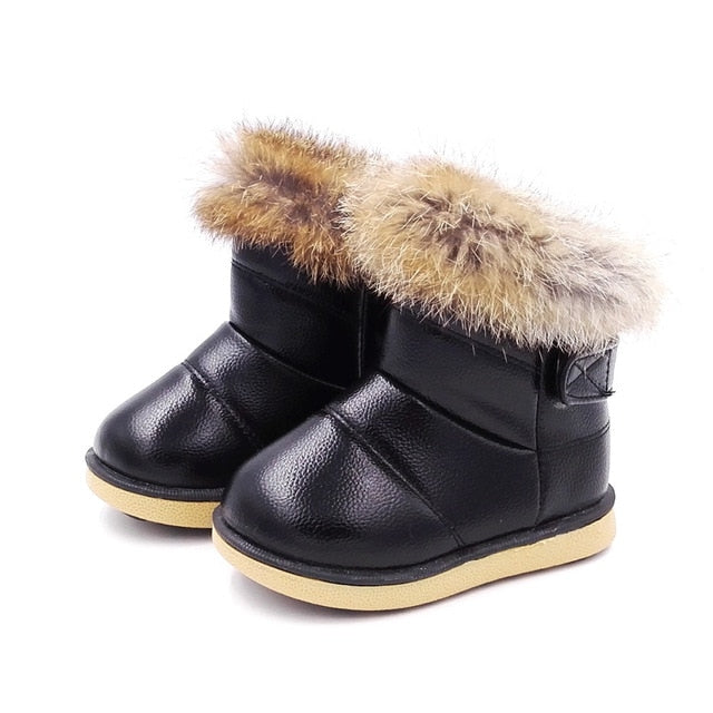 COZULMA Children Warm Boots Boys Girls Winter Snow Boots with Fur 1-6 Years Kids Snow Boots Children Soft Bottom Shoes