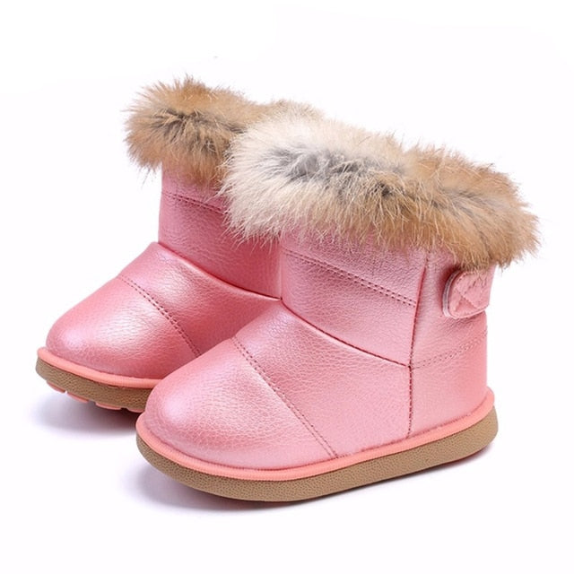 COZULMA Children Warm Boots Boys Girls Winter Snow Boots with Fur 1-6 Years Kids Snow Boots Children Soft Bottom Shoes