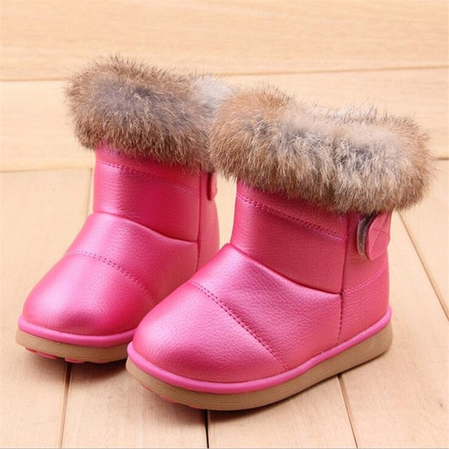 COZULMA Children Warm Boots Boys Girls Winter Snow Boots with Fur 1-6 Years Kids Snow Boots Children Soft Bottom Shoes
