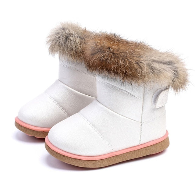 COZULMA Children Warm Boots Boys Girls Winter Snow Boots with Fur 1-6 Years Kids Snow Boots Children Soft Bottom Shoes