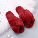 BEVERGREEN Winter Women House Slippers Faux Fur Warm Flat Shoes Female Slip on Home Furry Ladies Slippers Size 36-43 Wholesale