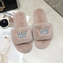 BEVERGREEN Winter Women House Slippers Faux Fur Warm Flat Shoes Female Slip on Home Furry Ladies Slippers Size 36-43 Wholesale