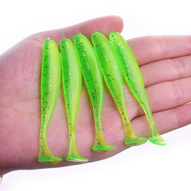 10pcs/Lot Fishing Easy Shiner Soft Lure 5cm 1.2g Bass Double Color Silicone Artificial Bait Jig Wobblers Carp Swimbait Tackle