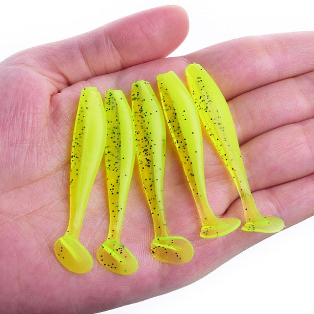 10pcs/Lot Fishing Easy Shiner Soft Lure 5cm 1.2g Bass Double Color Silicone Artificial Bait Jig Wobblers Carp Swimbait Tackle