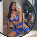 Yimunancy 3-piece Bra Set Women Hallow Out Transparent Bra Set 2020 Ladies Sexy Underwear Lingerie Set