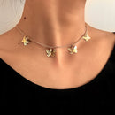 Bohemian Cute Butterfly Choker Necklace For Women Gold Silver Color Clavicle Chain 2020 Fashion Female Chic Chocker Jewelry