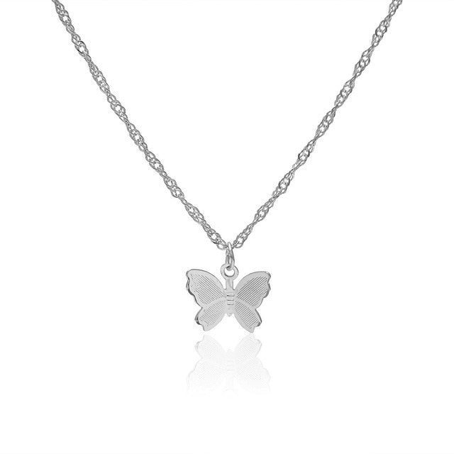 Bohemian Cute Butterfly Choker Necklace For Women Gold Silver Color Clavicle Chain 2020 Fashion Female Chic Chocker Jewelry
