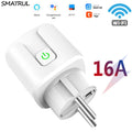 SMATRUL Tuya WiFi EU Smart Plug 16A 220V Adapter Wireless Remote Voice Control Power Monitor Timer Socket for Google Home Alexa