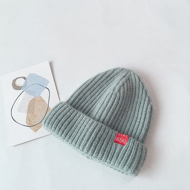 Autumn Winter Solid Color Baby Knitted Hats Kids Girls Boys Beanies Caps Warm Soft Casual Hats for Children