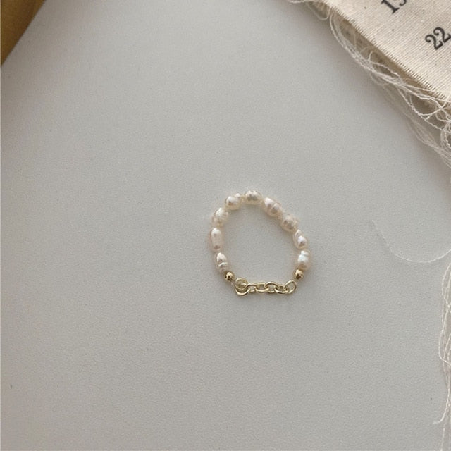 AOMU 2020 Fashion Crystal Beaded Rings Cute Minimalist Coloful Beads Geometric Stacked Fine Rings for Women Party Gift Jewelry