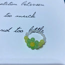 AOMU 2020 Fashion Crystal Beaded Rings Cute Minimalist Coloful Beads Geometric Stacked Fine Rings for Women Party Gift Jewelry