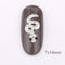 10 Pcs 3D Glitter Rhinestones Covering Gold silver Snake Design Nail Art Black Strass Decorations For Alloy Nail Supplies