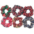 Hair Accessories Ties Scrunchies Christmas Headwear Set Chiffon Women Girls Strips Fashion Solid Leopard Floral Satin 6pcs/pack