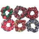 Hair Accessories Ties Scrunchies Christmas Headwear Set Chiffon Women Girls Strips Fashion Solid Leopard Floral Satin 6pcs/pack