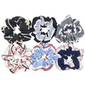 Hair Accessories Ties Scrunchies Christmas Headwear Set Chiffon Women Girls Strips Fashion Solid Leopard Floral Satin 6pcs/pack